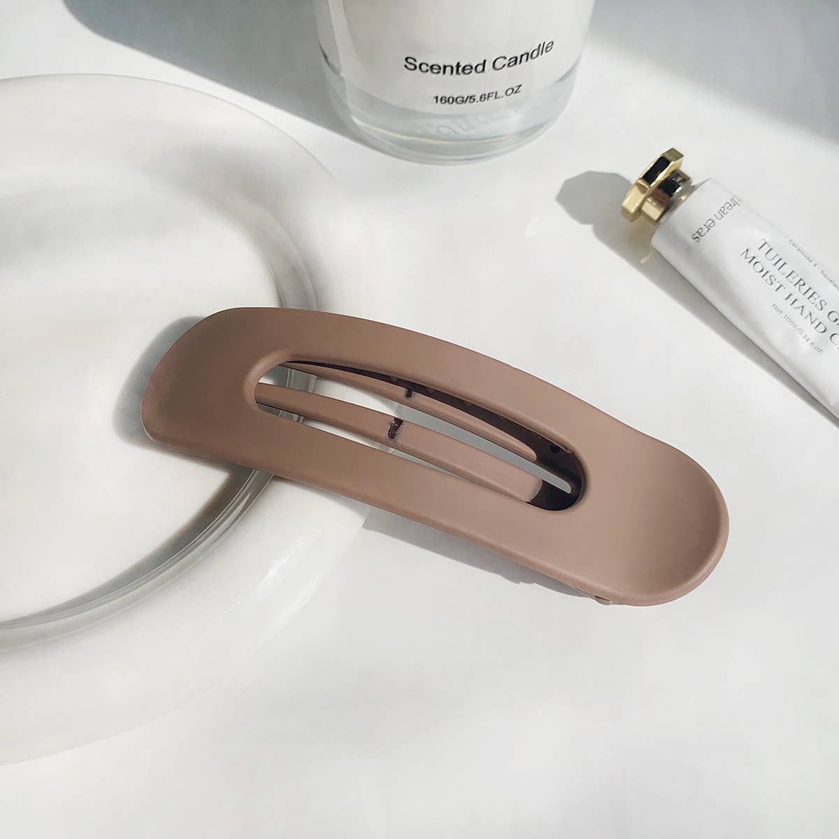 Simple and elegant matte coffee series hair clips