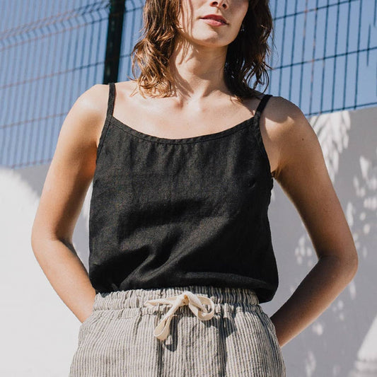 Simple cotton hemp camisole vest
