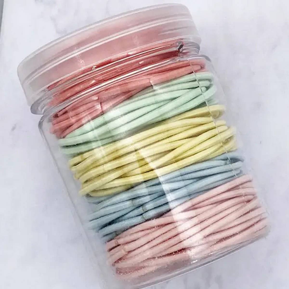 100PCS MULTI COLORED ELASTICS HAIR TIES SCRUNCHIES_CWAHA0136