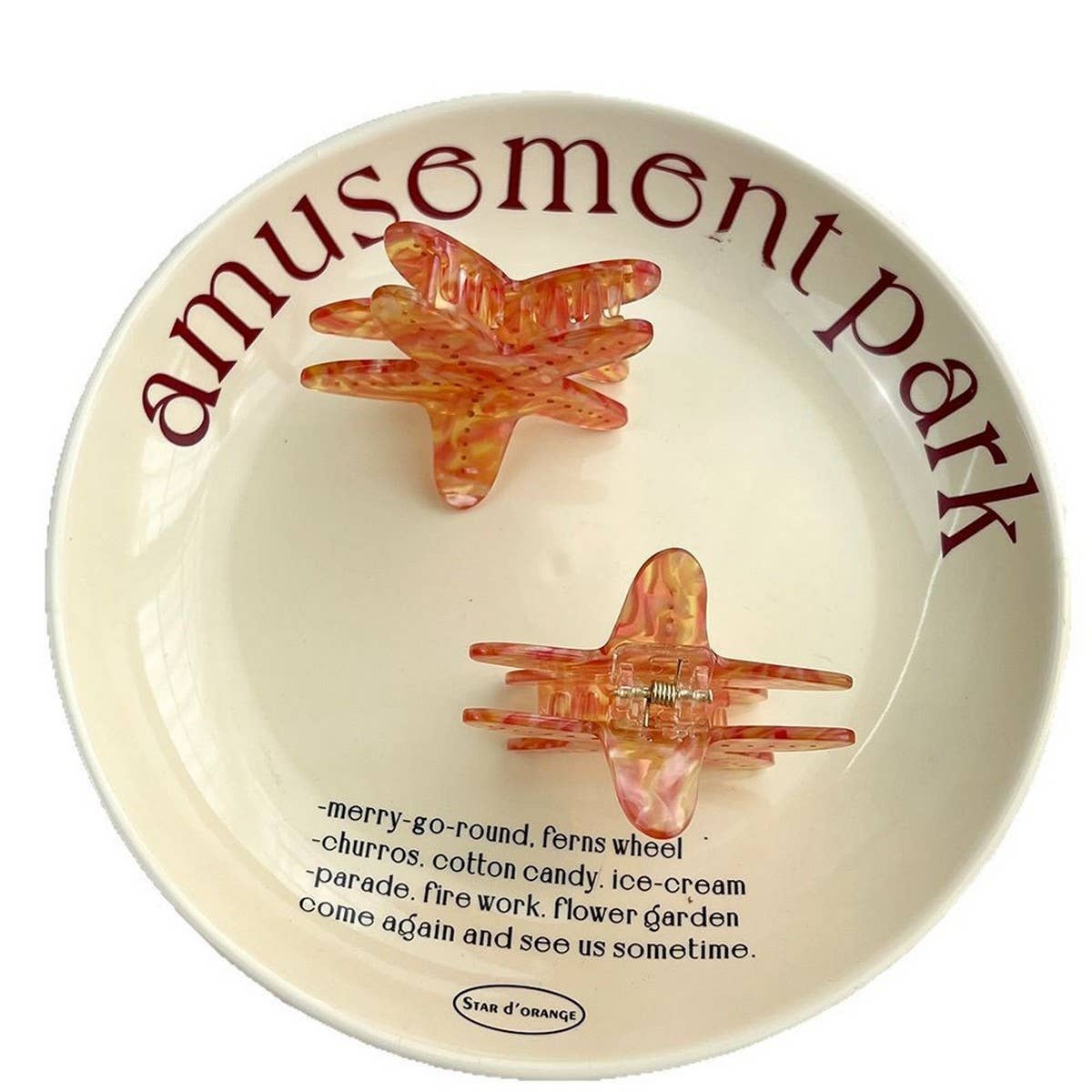 Simple Starfish Acetate Ocean Hair Claw Clip_CWAHA5962