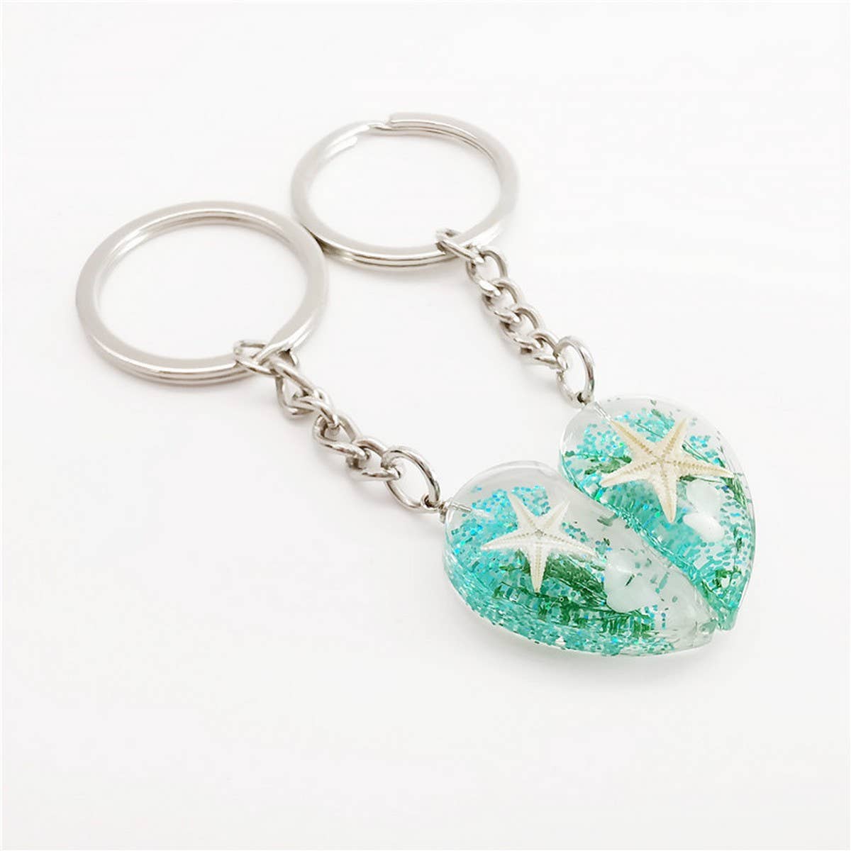 CREATIVE NEW COUPLE STARFISH KEYCHAIN PENDANT