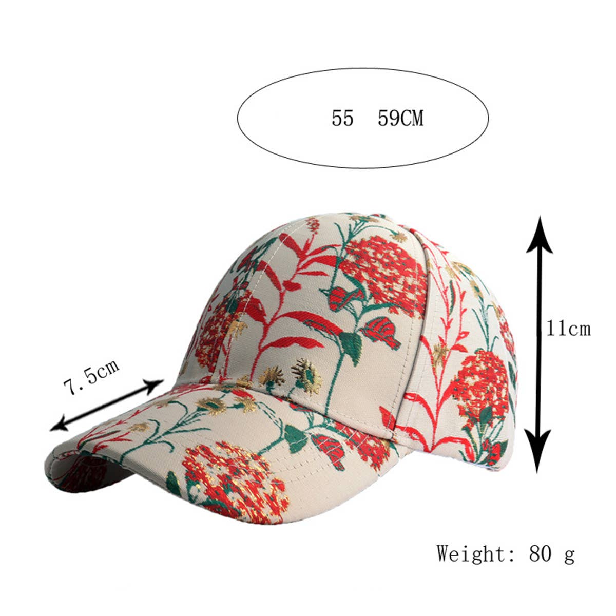 Blue, Red Dandelion Jacquard Baseball Cap Sun Hat_CWAH0991
