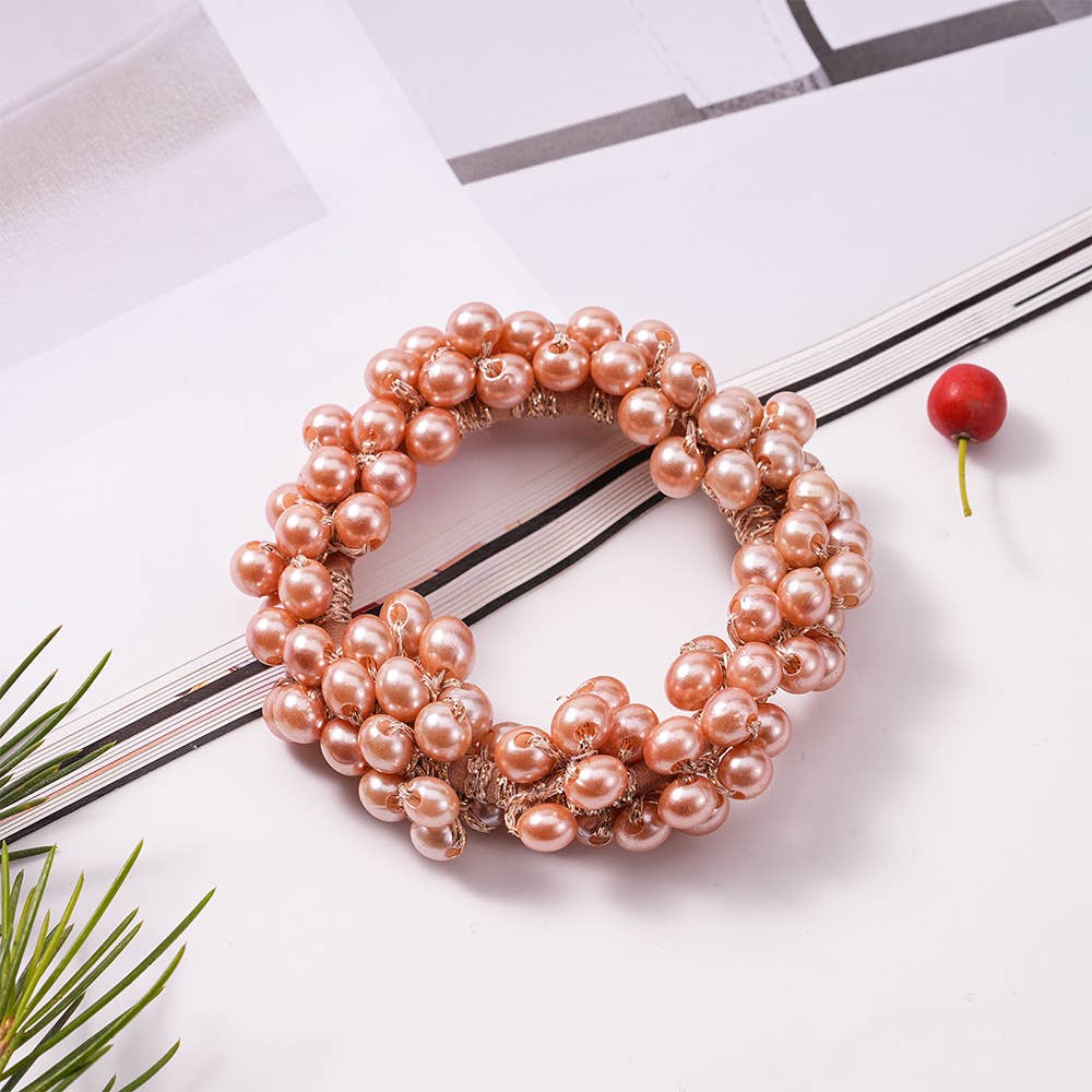 PEARL HAIR TIES SCRUNCHIE STRETCH HAIR ROPE_CWAHA0130