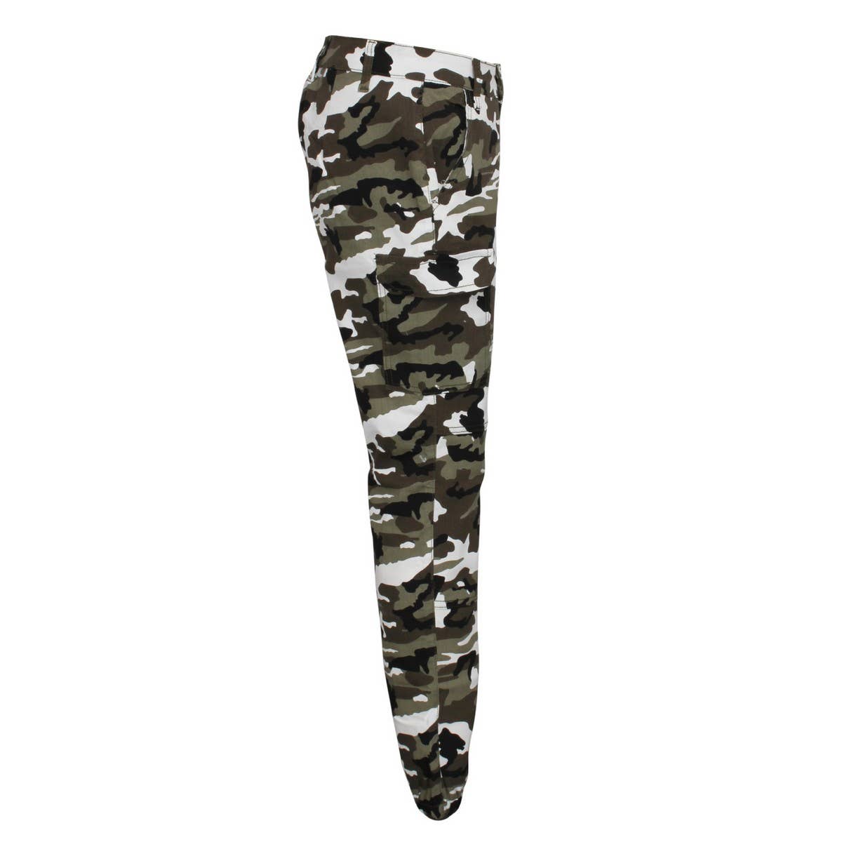 WOMENS SLIM FITTING CAMOUFLAGE PRINTED PANTS_CWBLP0383