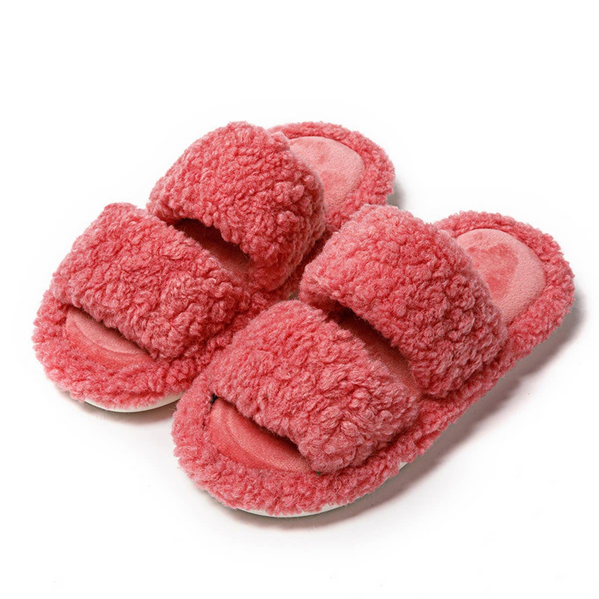 HOME CANDY COLOR BAR CURLY COTTON SLIPPERS_CWSHS0826