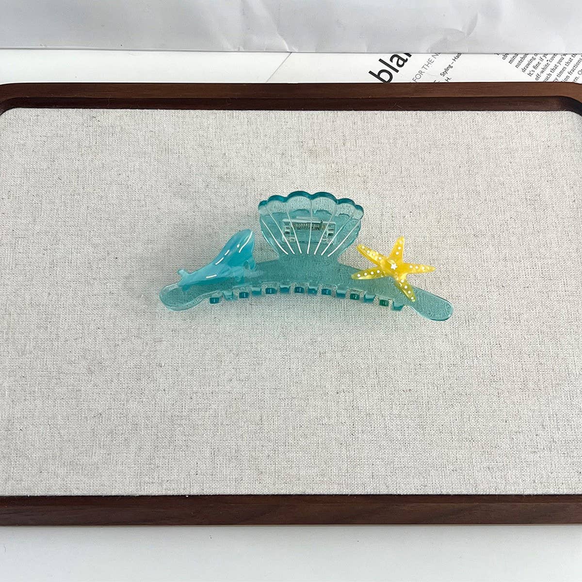 Ocean Design Acetate Claw Clip ??Whale & Shell_CWAHA5890