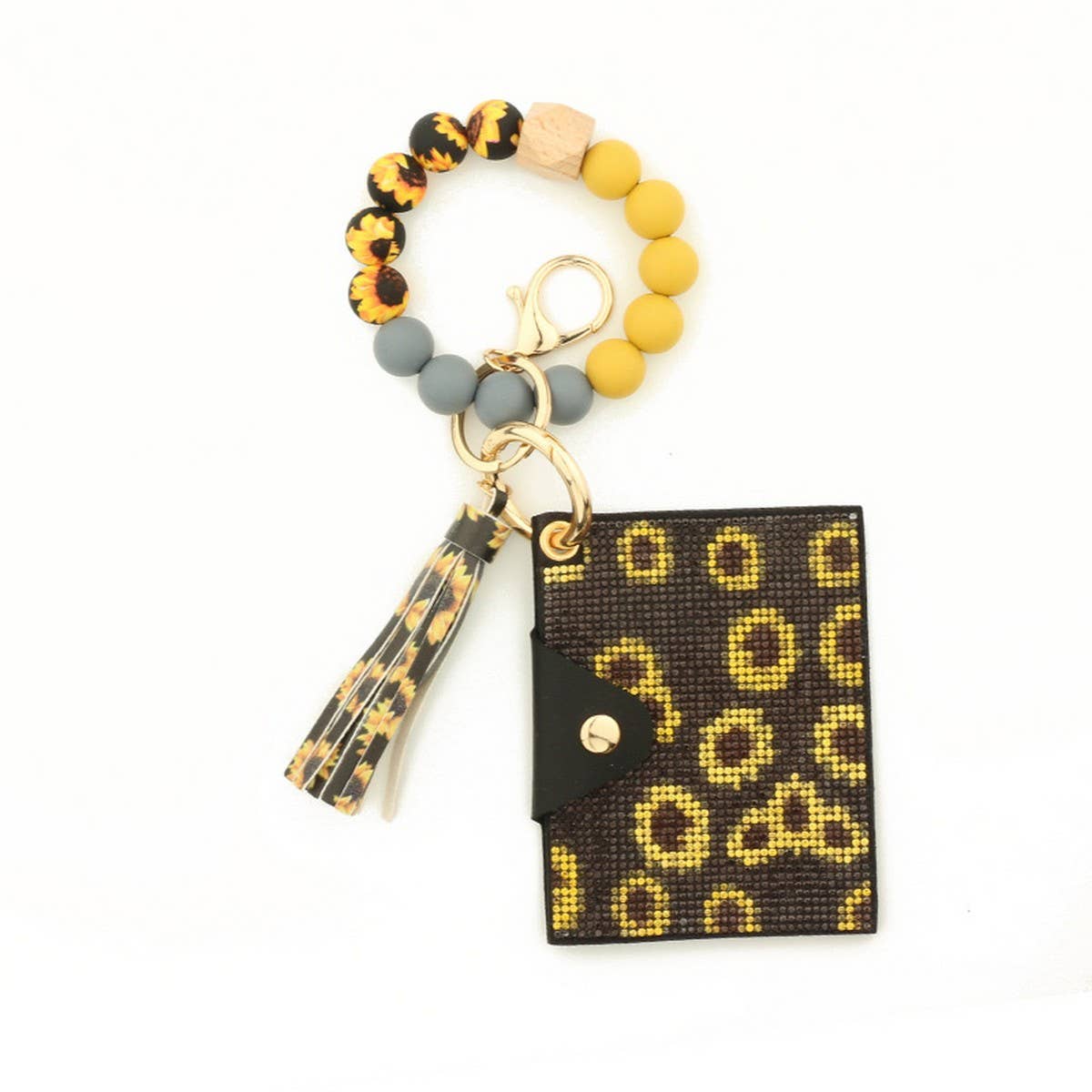 Rhinestone Leopard Wallet with Bead Keychain_CWAB4999