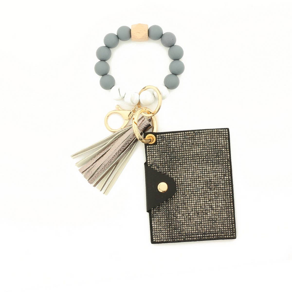 Rhinestone Leopard Wallet with Bead Keychain_CWAB4999