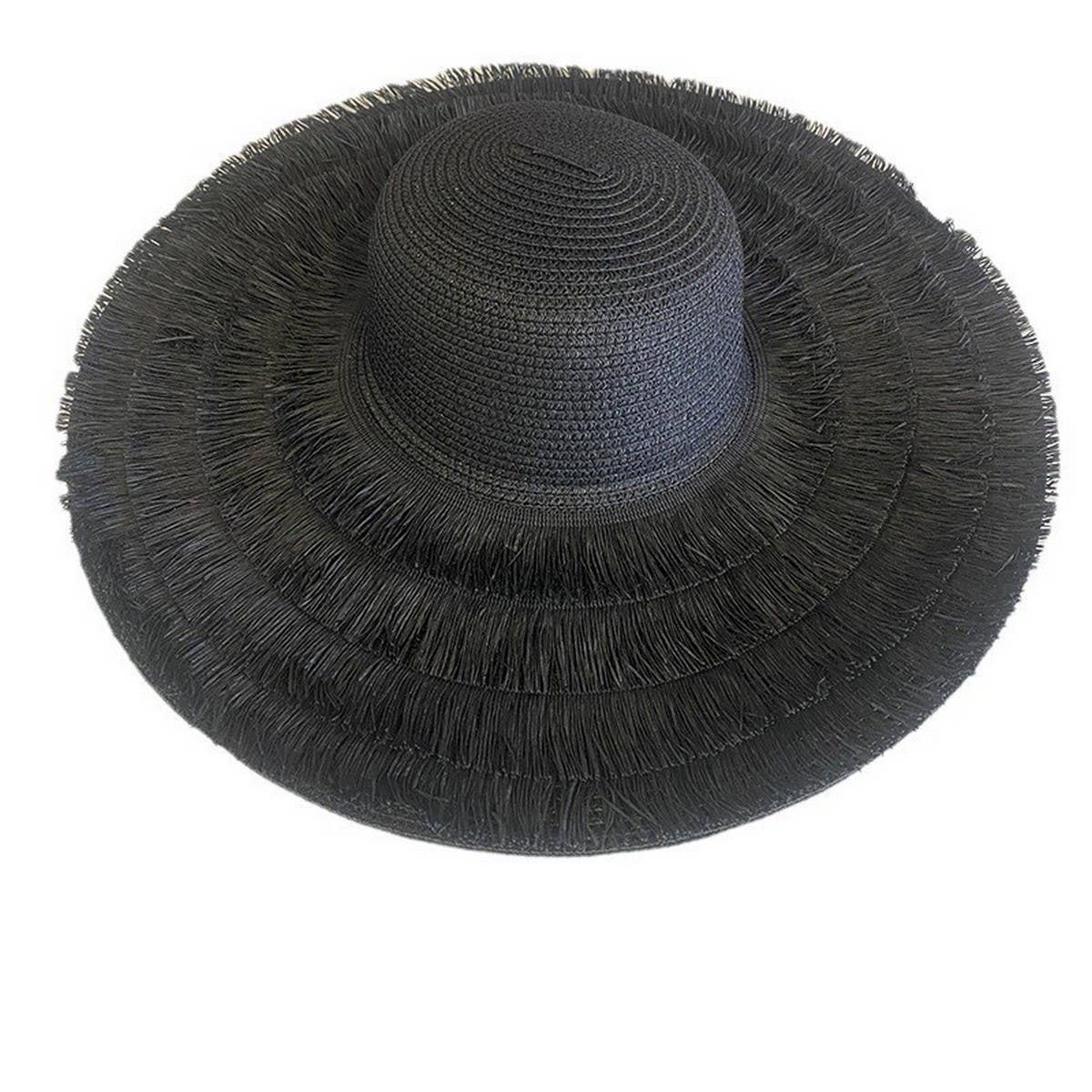 Women's large brim casual beach straw hat_CWAH3428