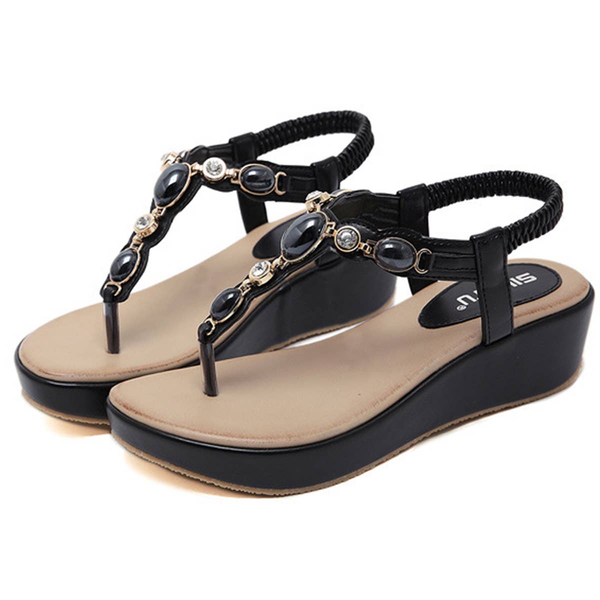 DIAMOND EMBELLISHED PLUS SIZE FLIP FLOP SANDALS