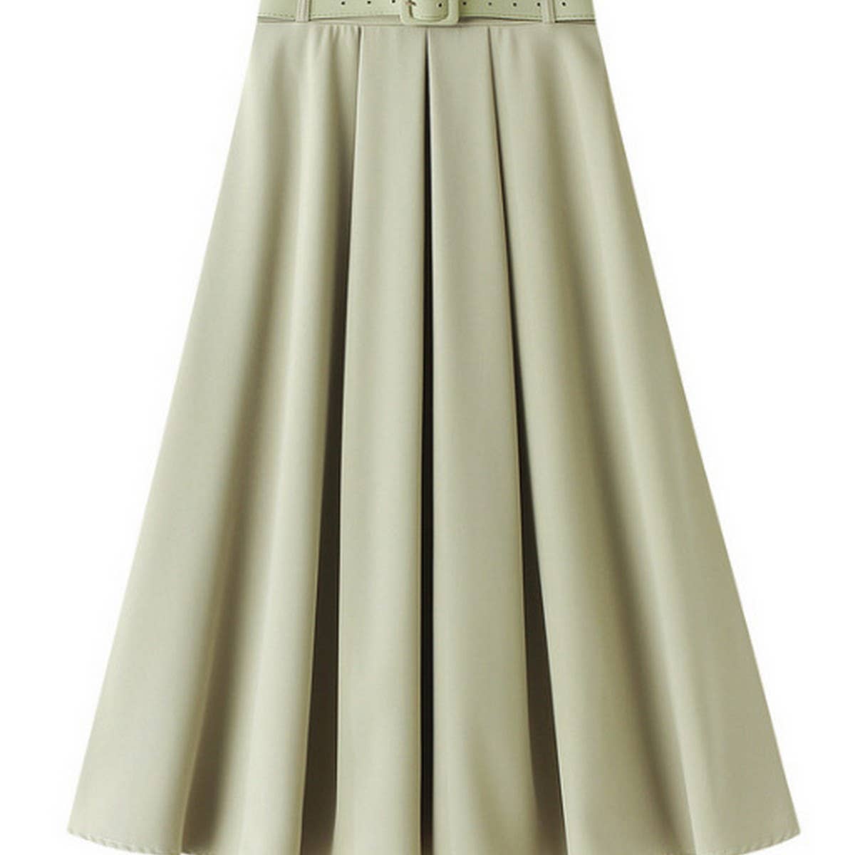 RETRO HIGH WAIST A-LINE SKIRT SLIM SKIRT WITH BELT_CWBMS0307