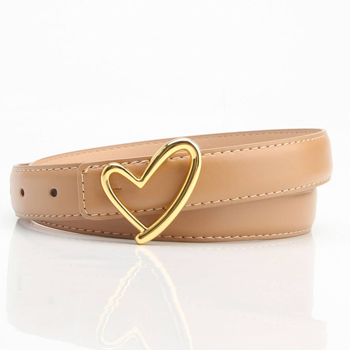 Versatile heart-shaped buckle high-end belt