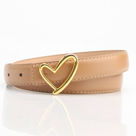 Versatile heart-shaped buckle high-end belt