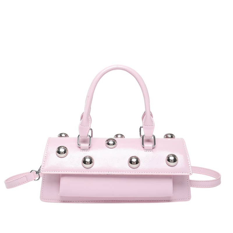 Fashionable rivet personalized hand-held tote bag