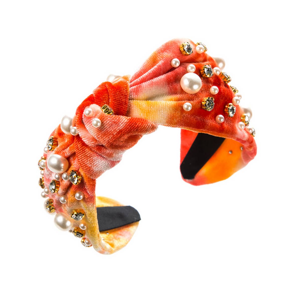 NEW TIE-DYE FABRIC PEARL HEADBAND_CWAHA2122