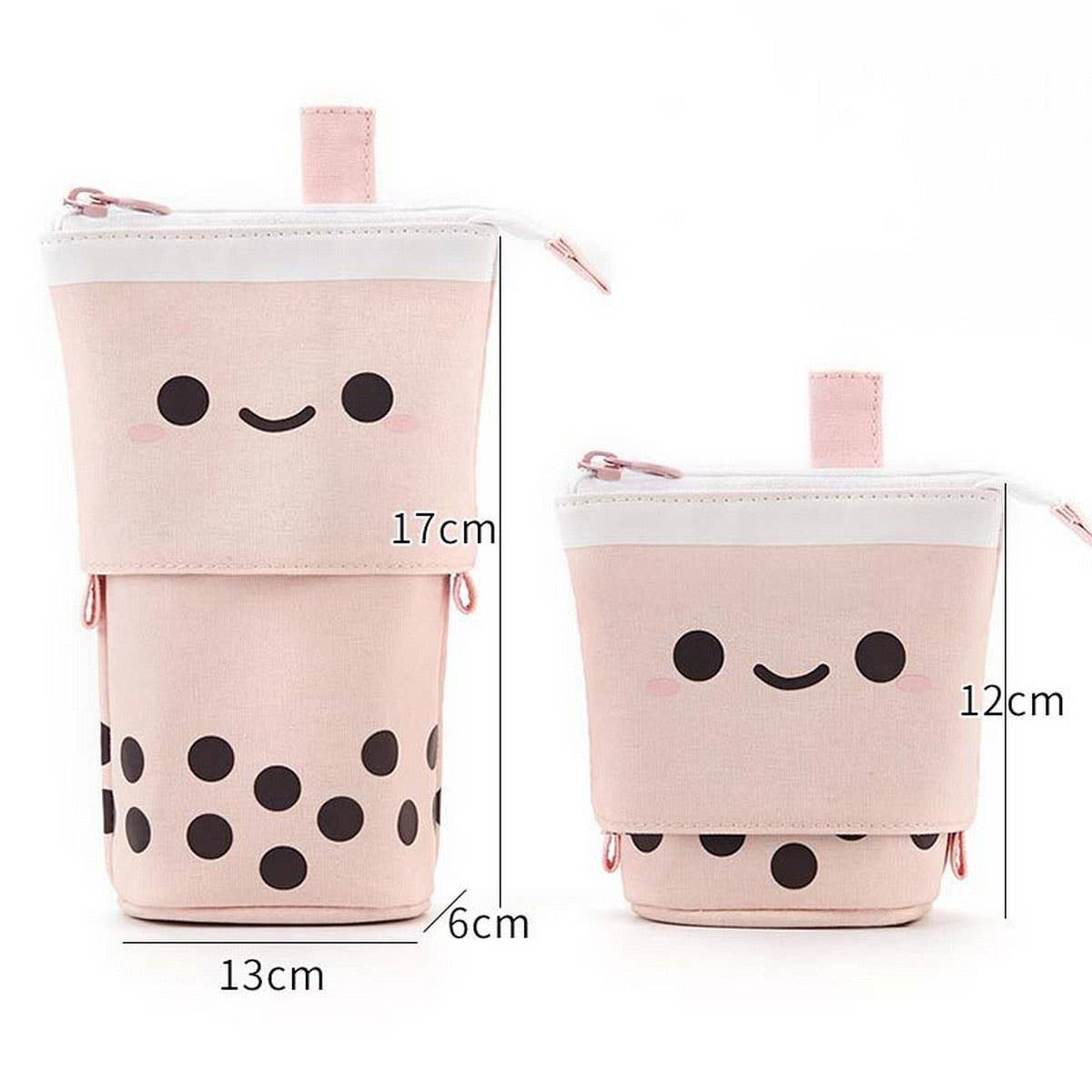 CUTE MILK TEA RETRACTABLE PULL-DOWN PENCIL BAG