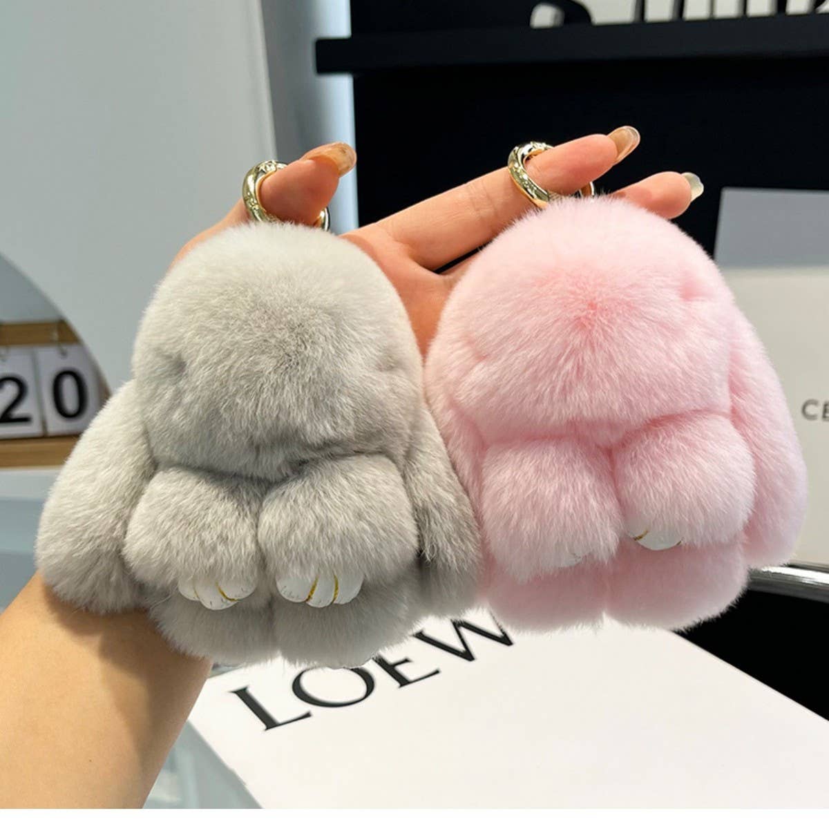 NEW MINI CUTE PLUSH BUNNY CAR KEYCHAIN PENDANT