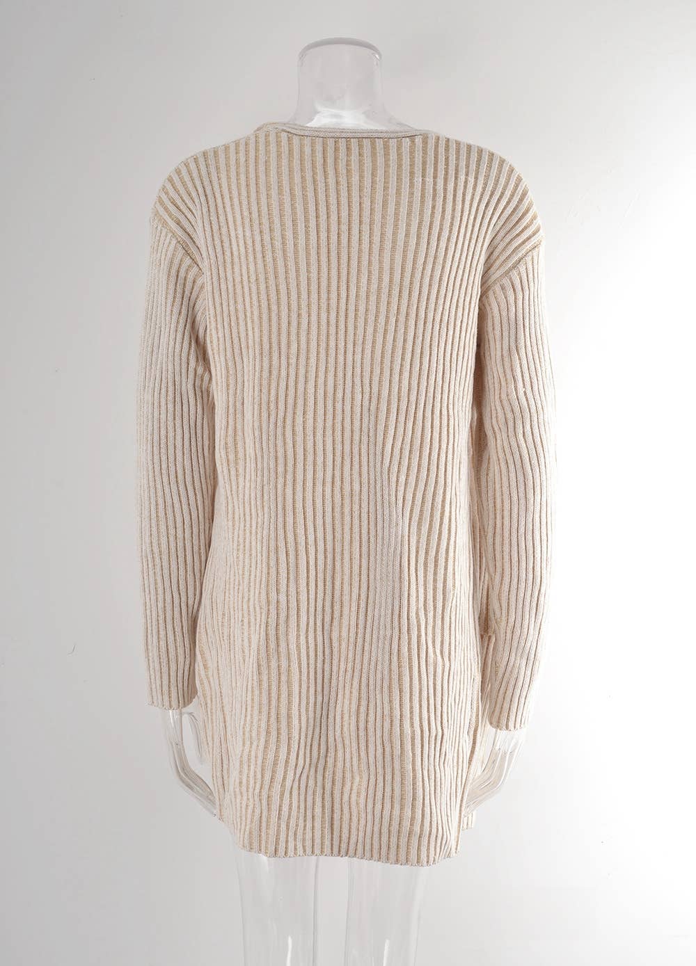 CWOSWL1047_Long Sleeve Open Front Long Cardigan Sweater