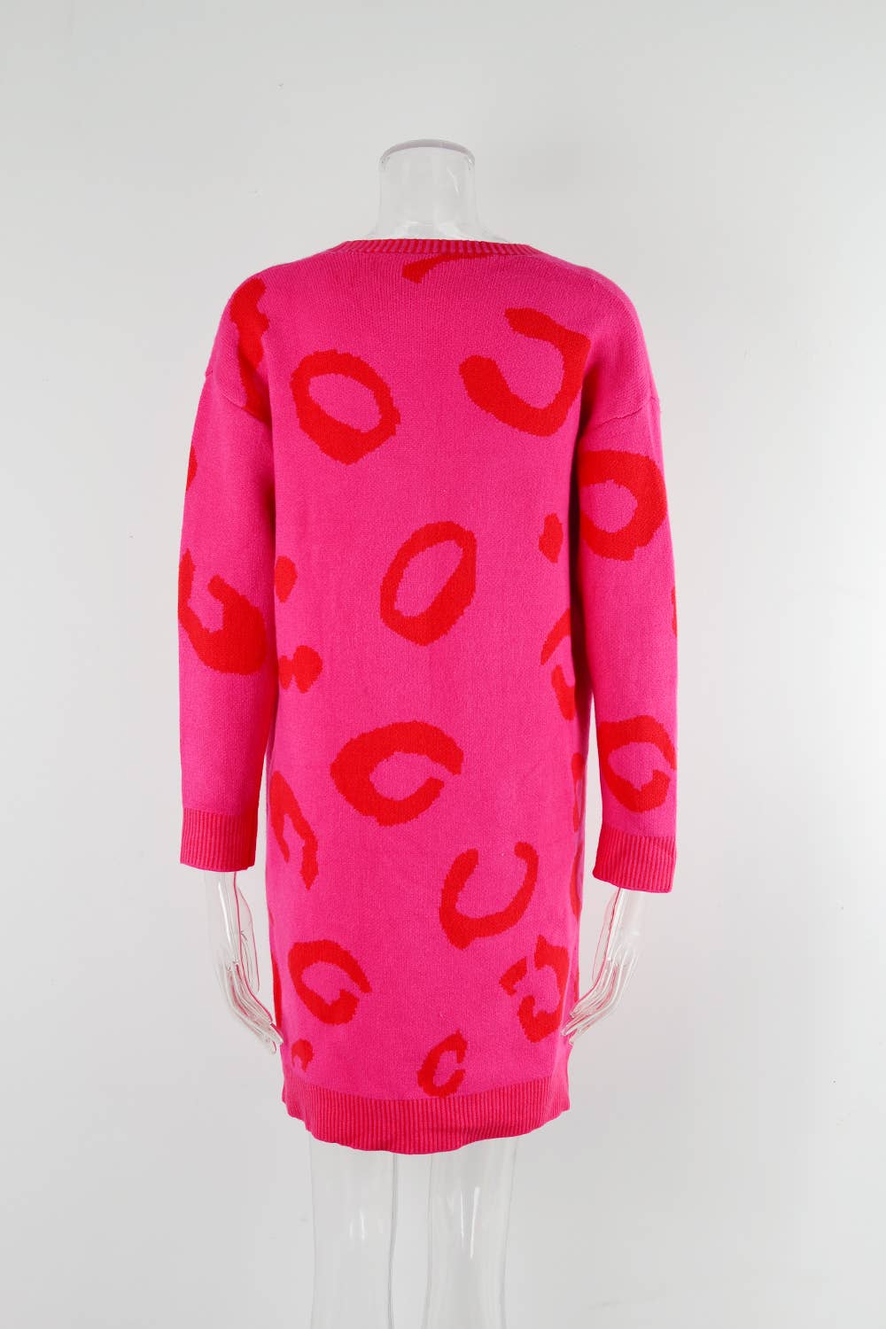 LEOPARD PRINT SWEATER LONG CARDIGAN FASHION COAT