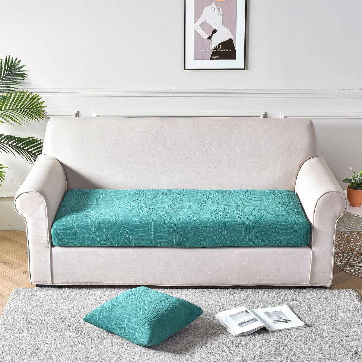 Waterproof Stretch Sofa Cover Solid Jacquard