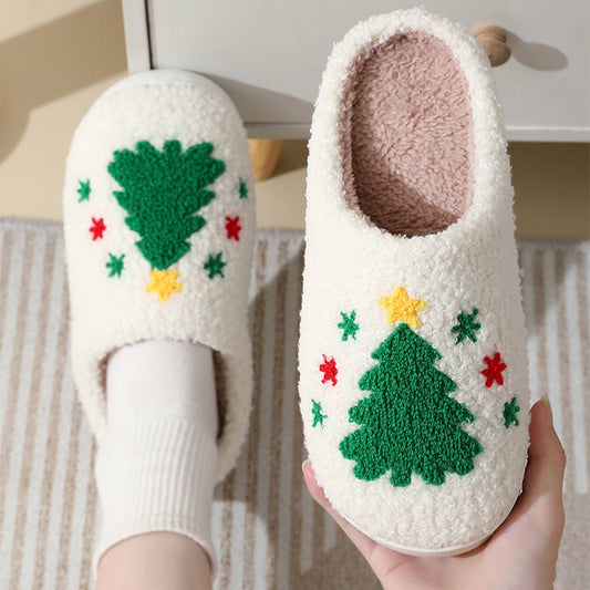 HOME CHRISTMAS TREE WARM COTTON SLIPPERS