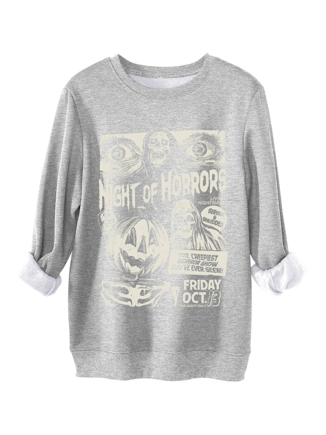 Hight of horrors Halloween print warm hoodie
