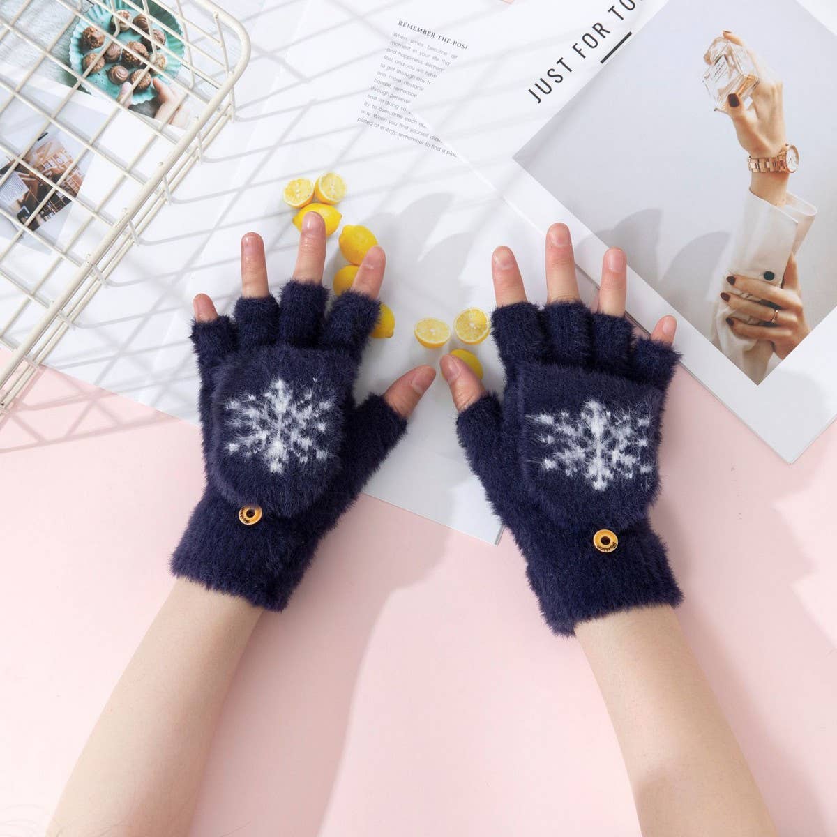 WINTER WARM HALF FINGER FLAP GLOVES_CWAG0163