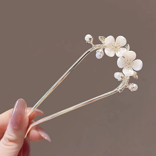 PEARL CAMELLIA HAIR INSERT COMB HAIRPIN_CWAHA4664