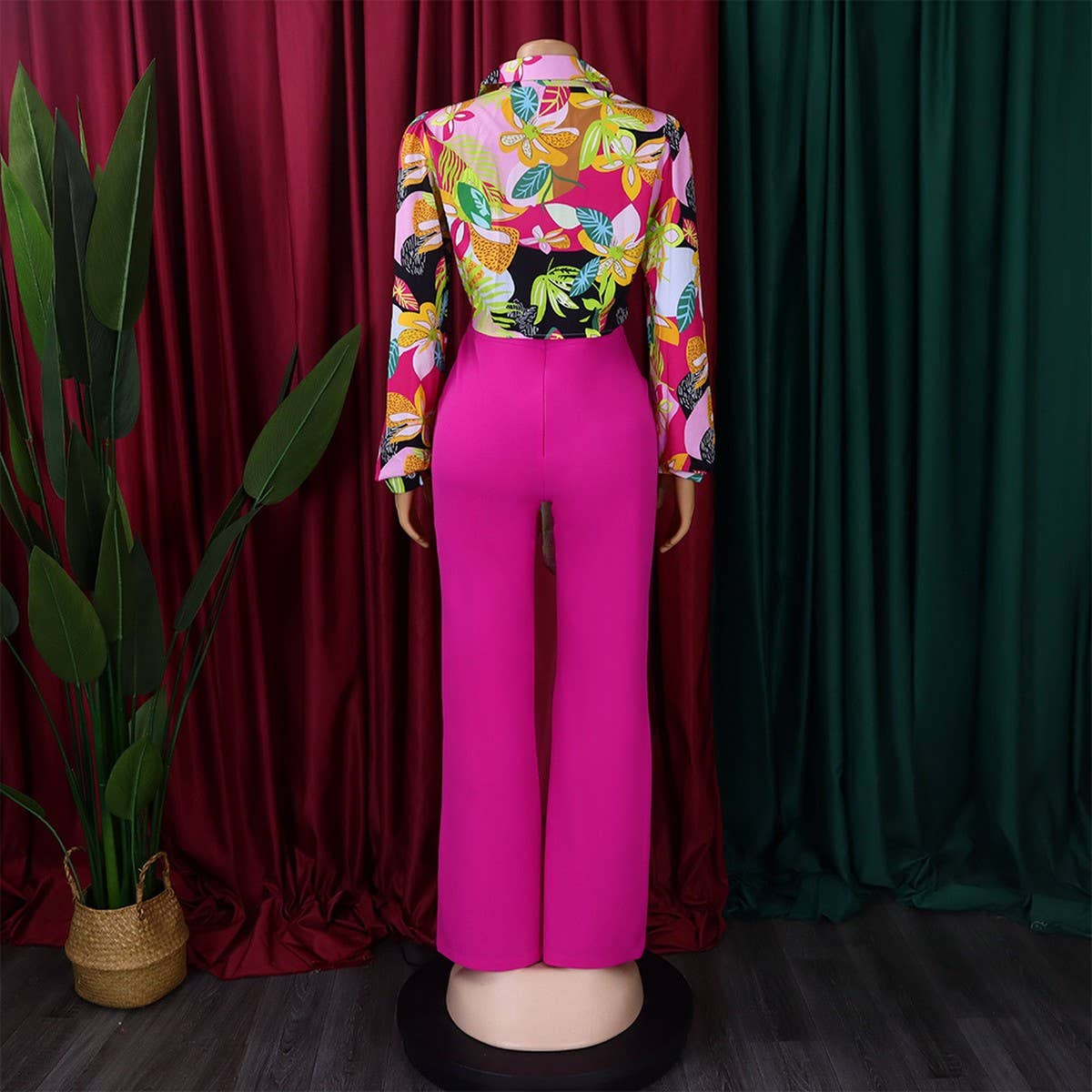 PRINTED SHIRT TOP WIDE-LEG PANTS TWO-PIECE SET_CWSTB1143