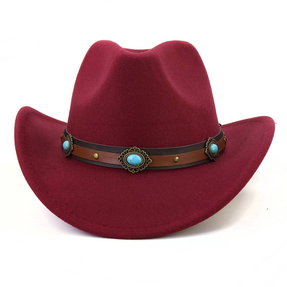Turquoise Trim Western Cowboy Hat for Women_CWAH0688
