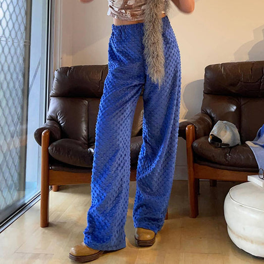HIGH-WAISTED BAGGY BUBBLE STREET STYLE SLACKS