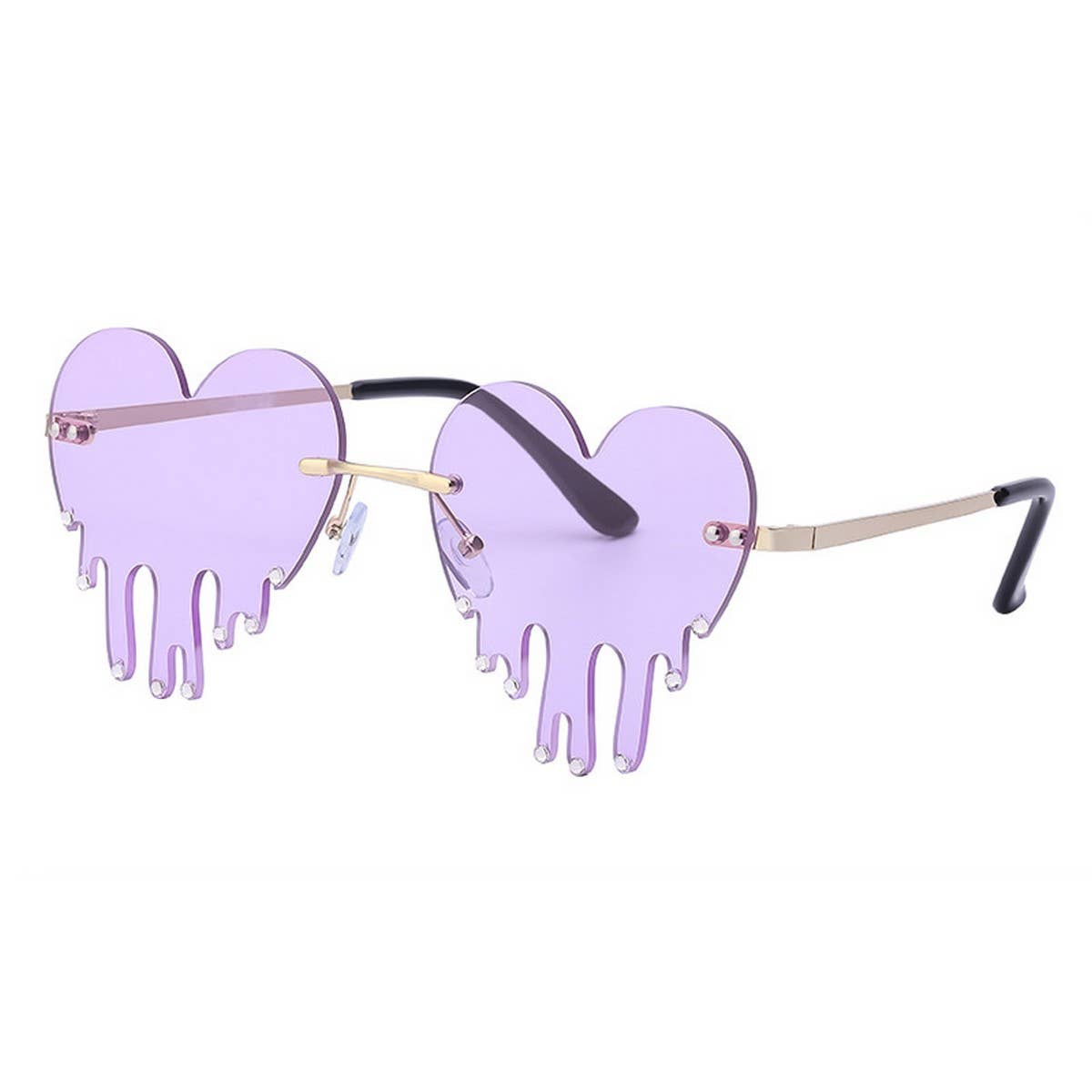 FASHIONABLE DIAMOND MELTING HEART SUNGLASSES