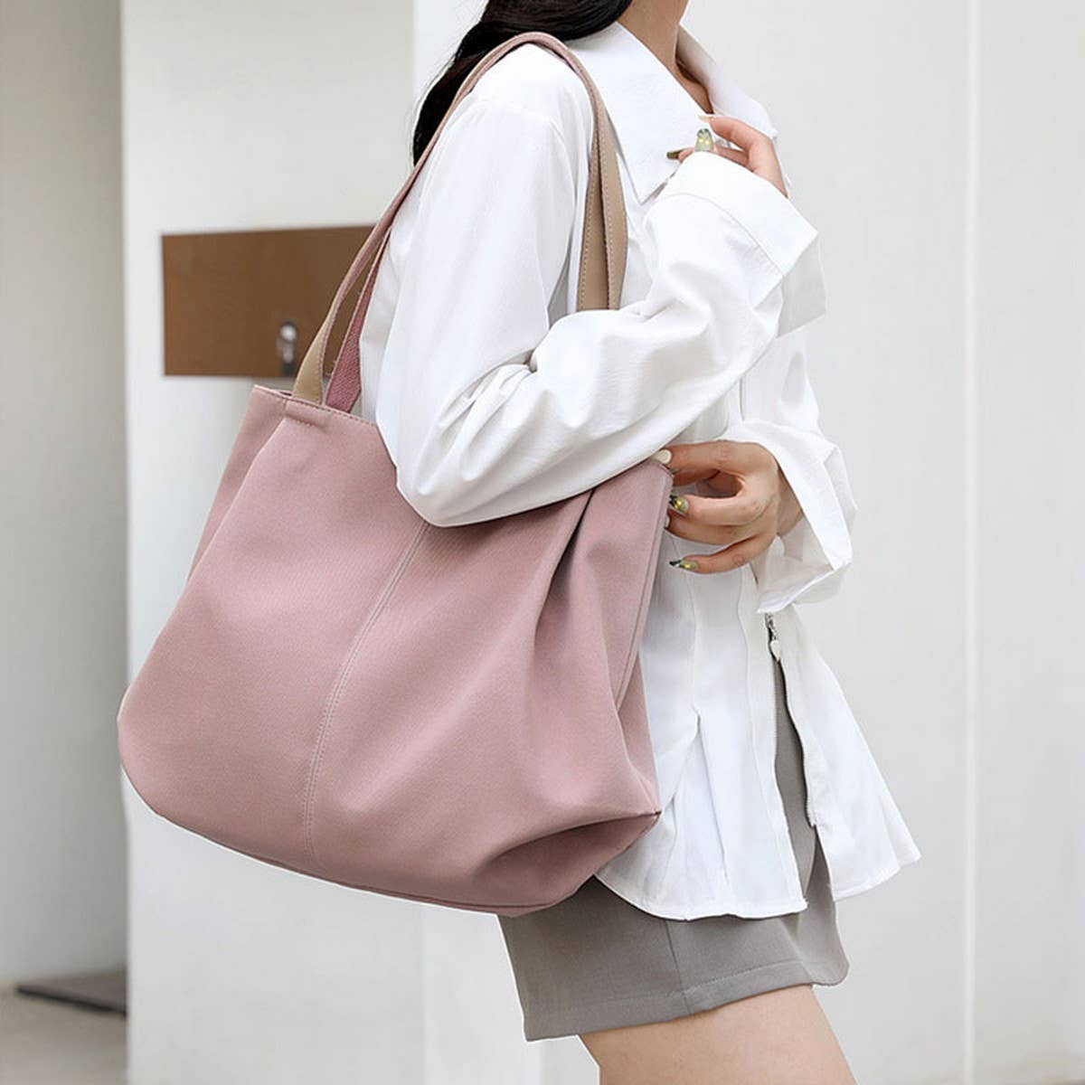 SIMPLE HANDBAG LARGE CAPACITY NYLON SHOULDER BAG_CWASC1766