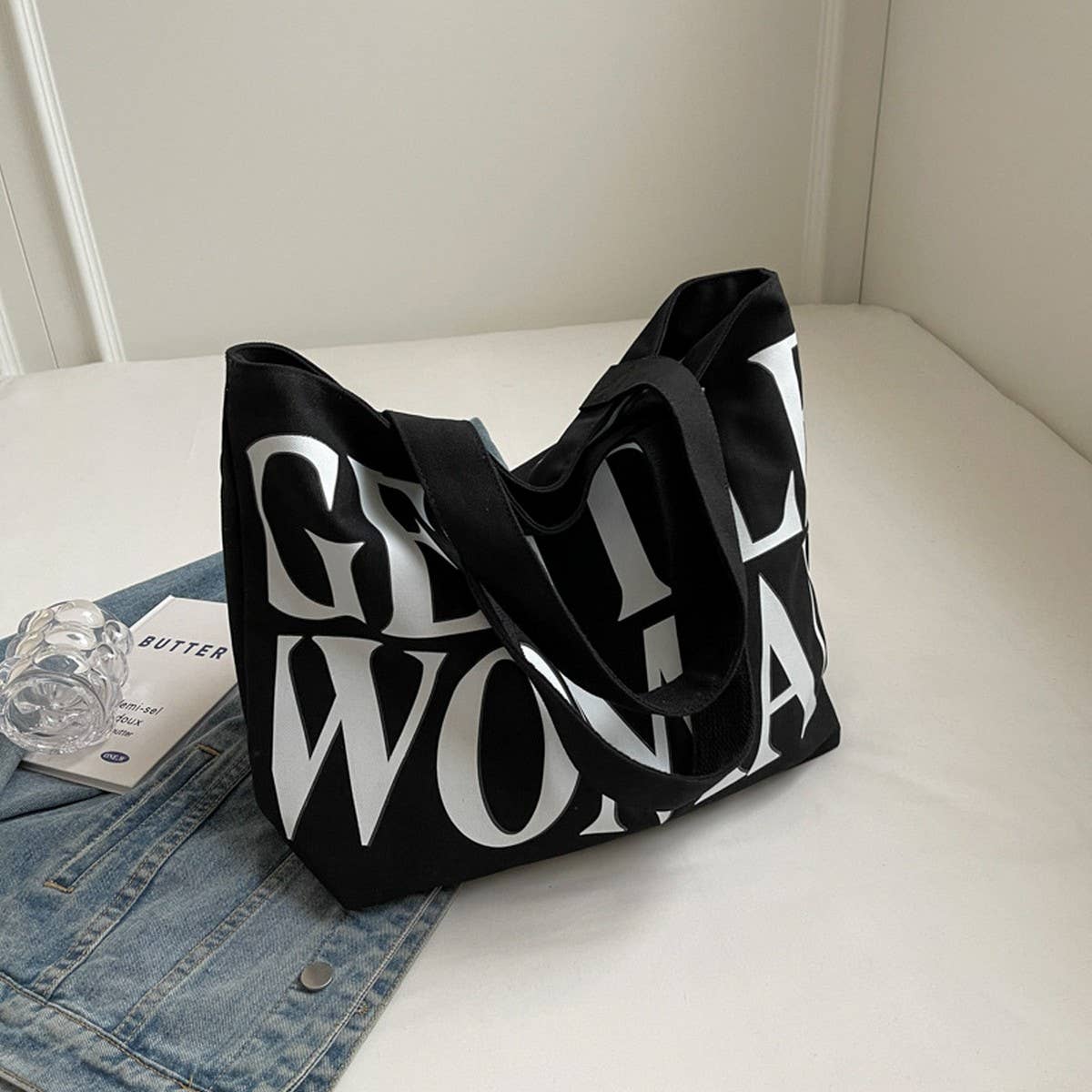 2024 NEW LETTER PRINT SIMPLE SHOULDER BAG_CWAB2671