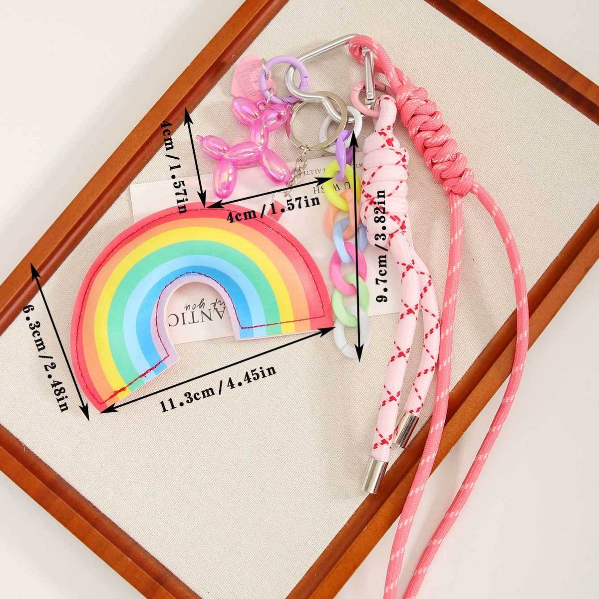 Leather Rainbow Pendant ? Bold Bag & Key Charm