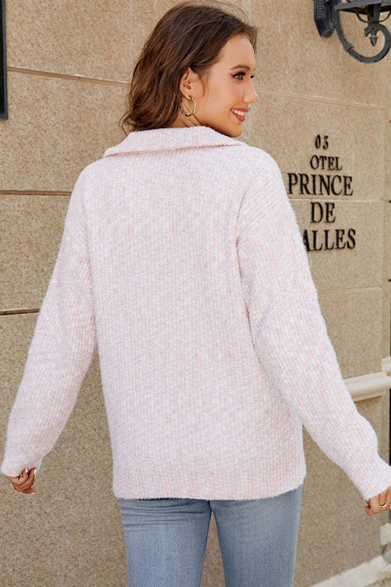 CWOJA497  Casual Zip-Up Long Sleeve Cardigan Sweater