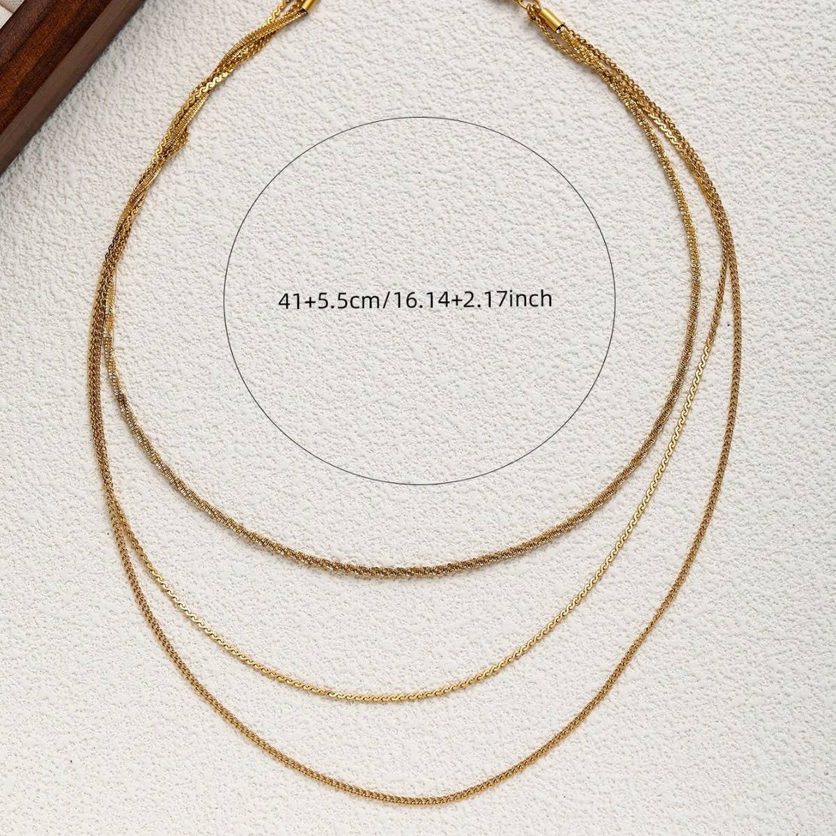 HERRINGBONE SNAKE BONE FIGARO GOLD NECKLACE