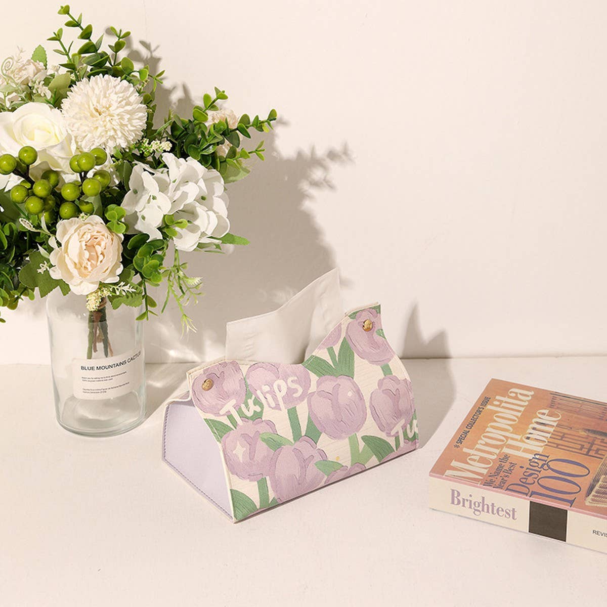 NEW HOME CAR GIRLY TEA TULIP NAPKIN STORAGE BOX