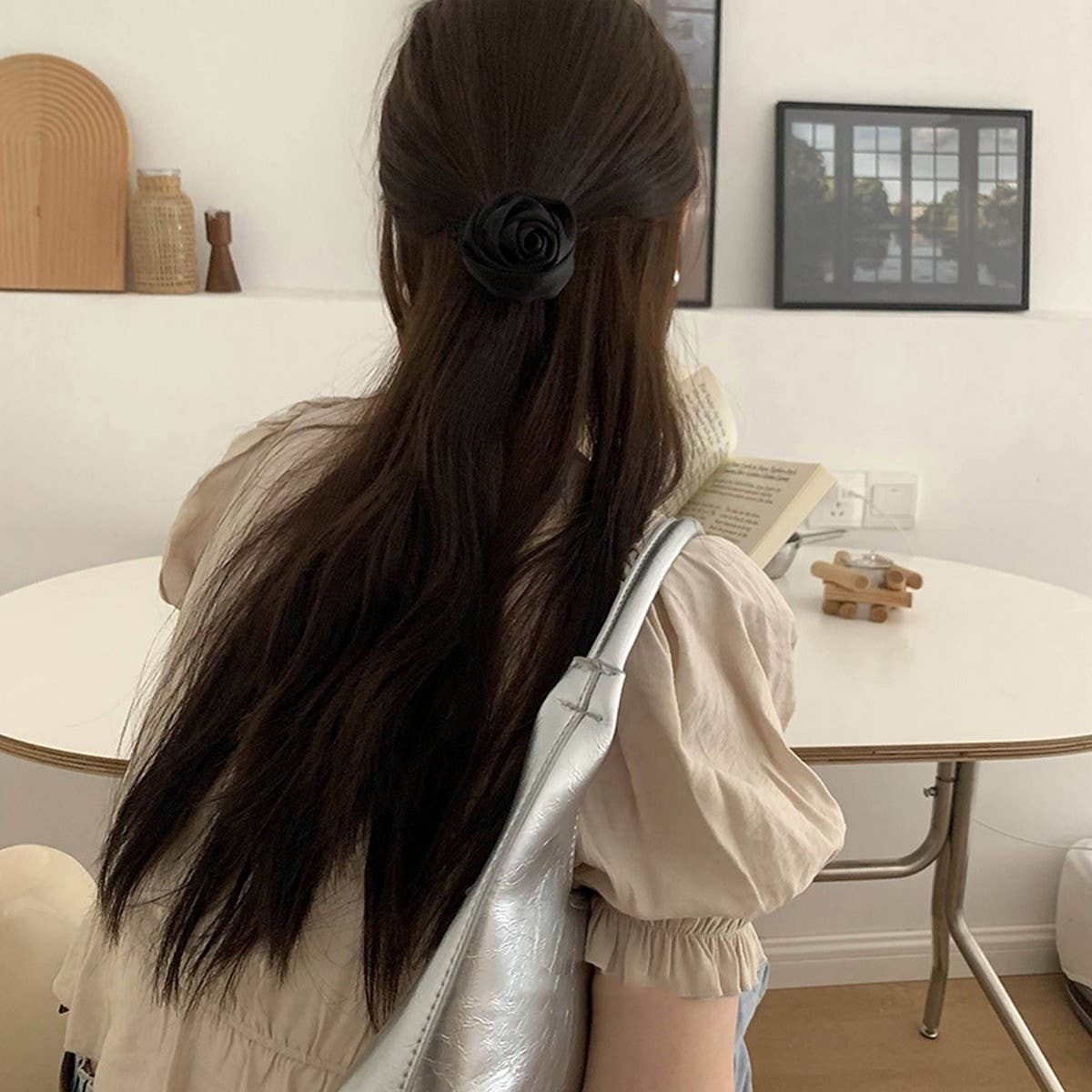 SATIN THREE-DIMENSIONAL GENTLE ROSE HAIRBAND