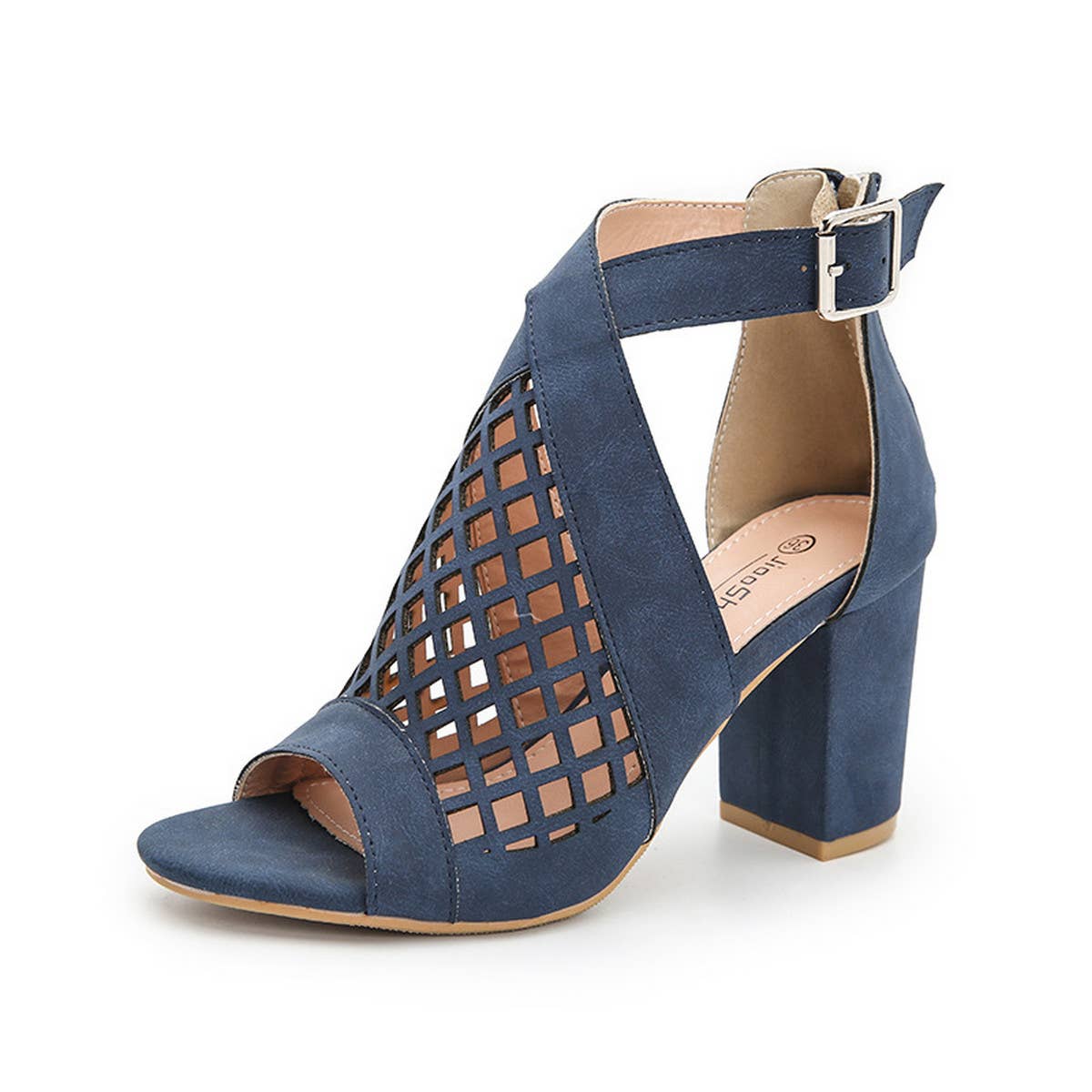 WOMEN FASHION HOLLOW THICK HEELS