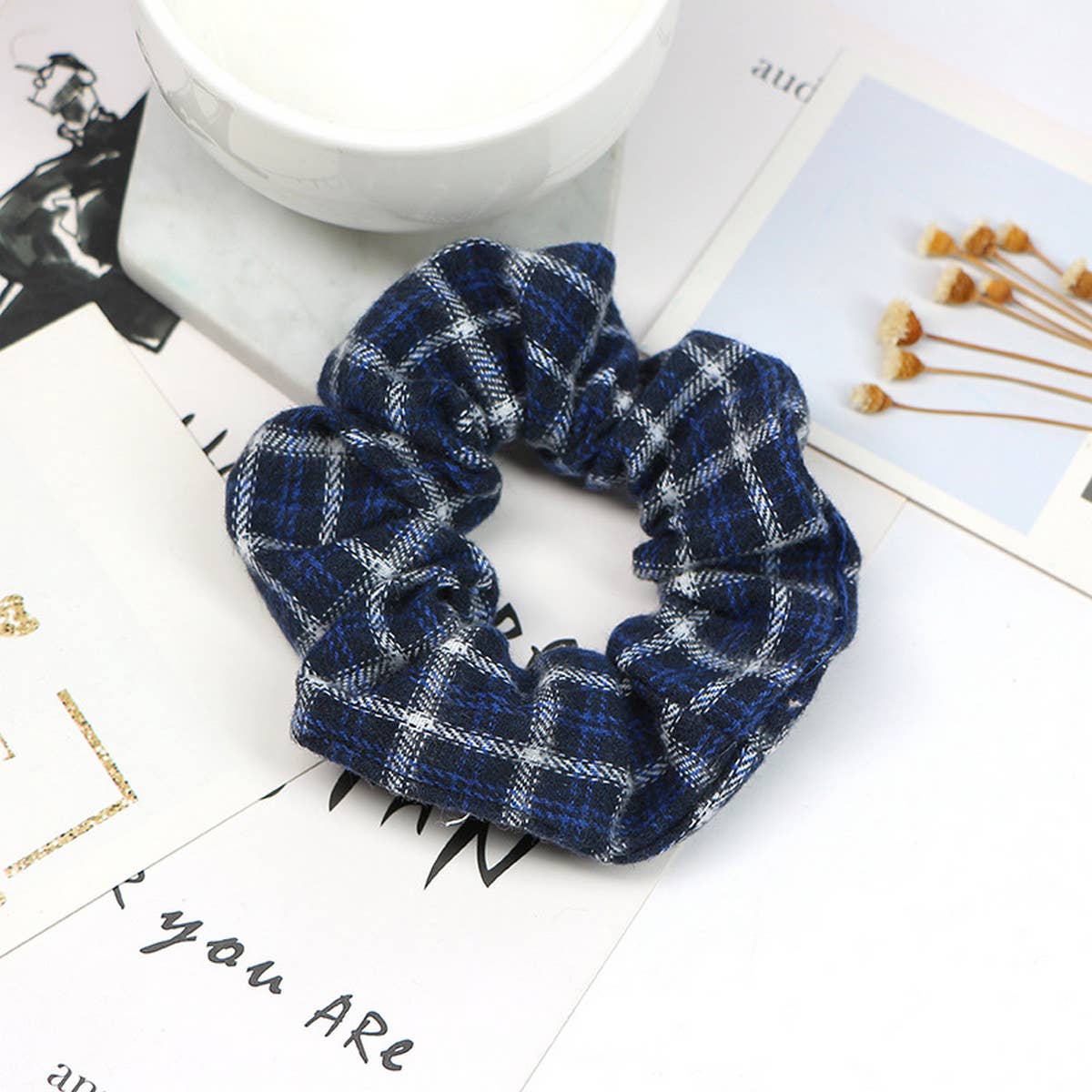 SIMPLE NEW PLAID HAIR TIE_CWAHA1066
