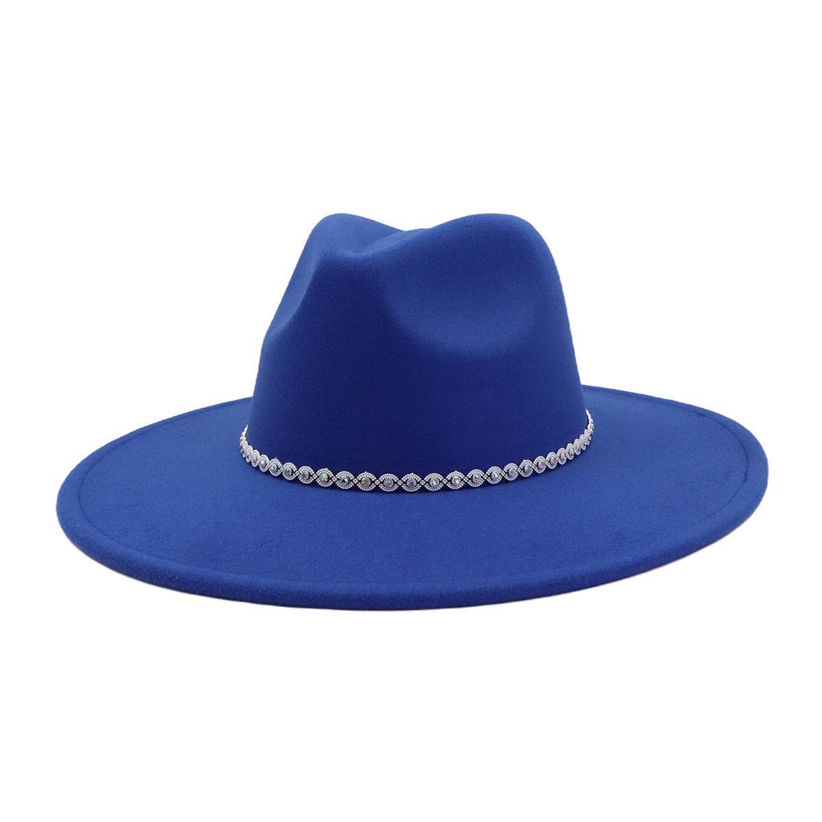 Heart Top Wide Brim Wool Blend Fedora Hat for All_CWAH04389