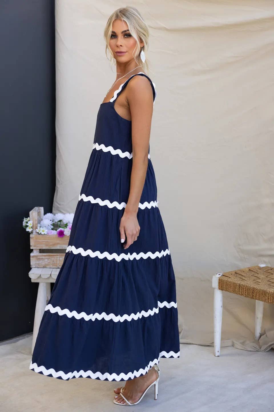 SIMPLE SEXY RIPPLE TOP OVERSIZED SWING SLIP DRESS