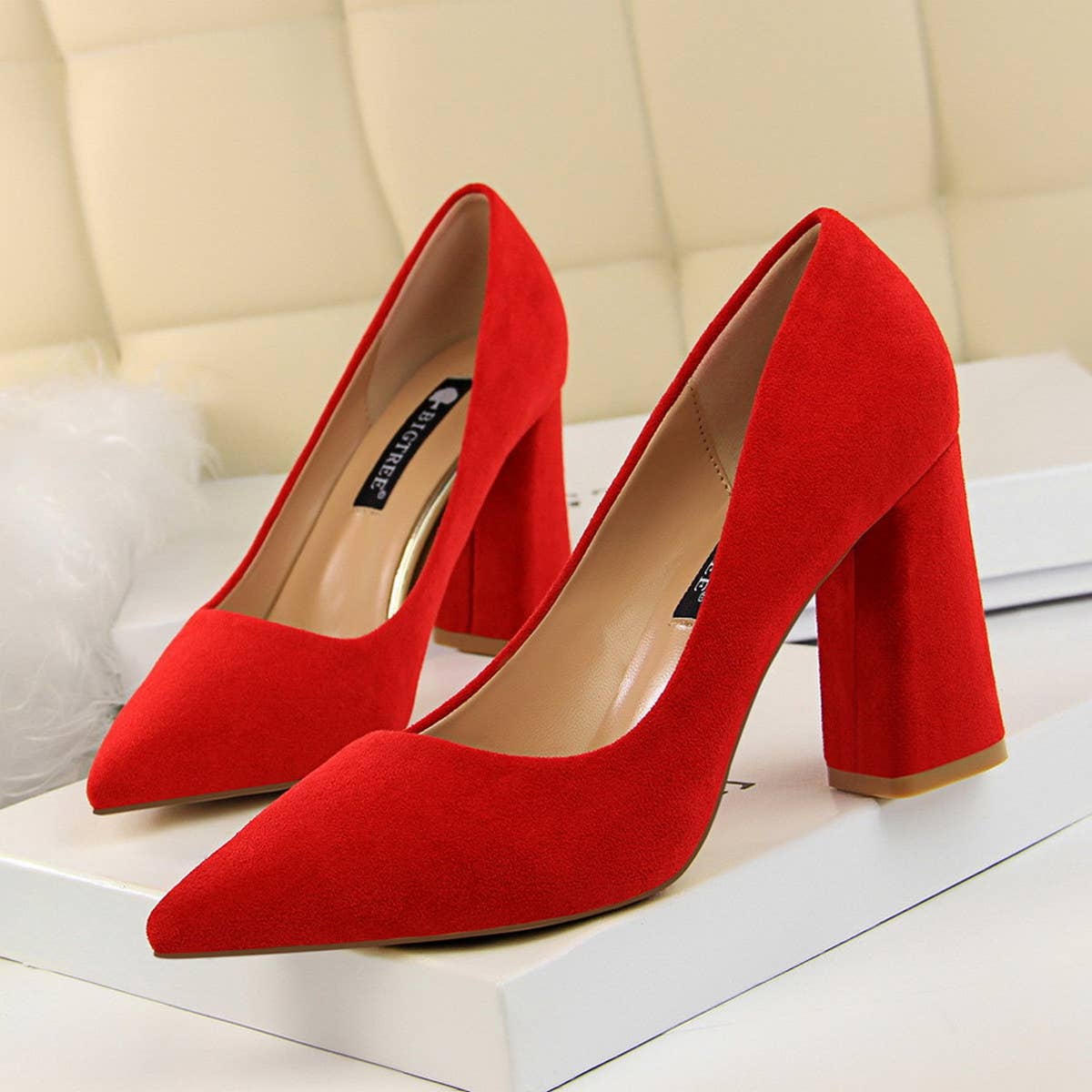 SIMPLE SUEDE SHALLOW-MOUTH POINTED HIGH HEELS_CWSHH0037