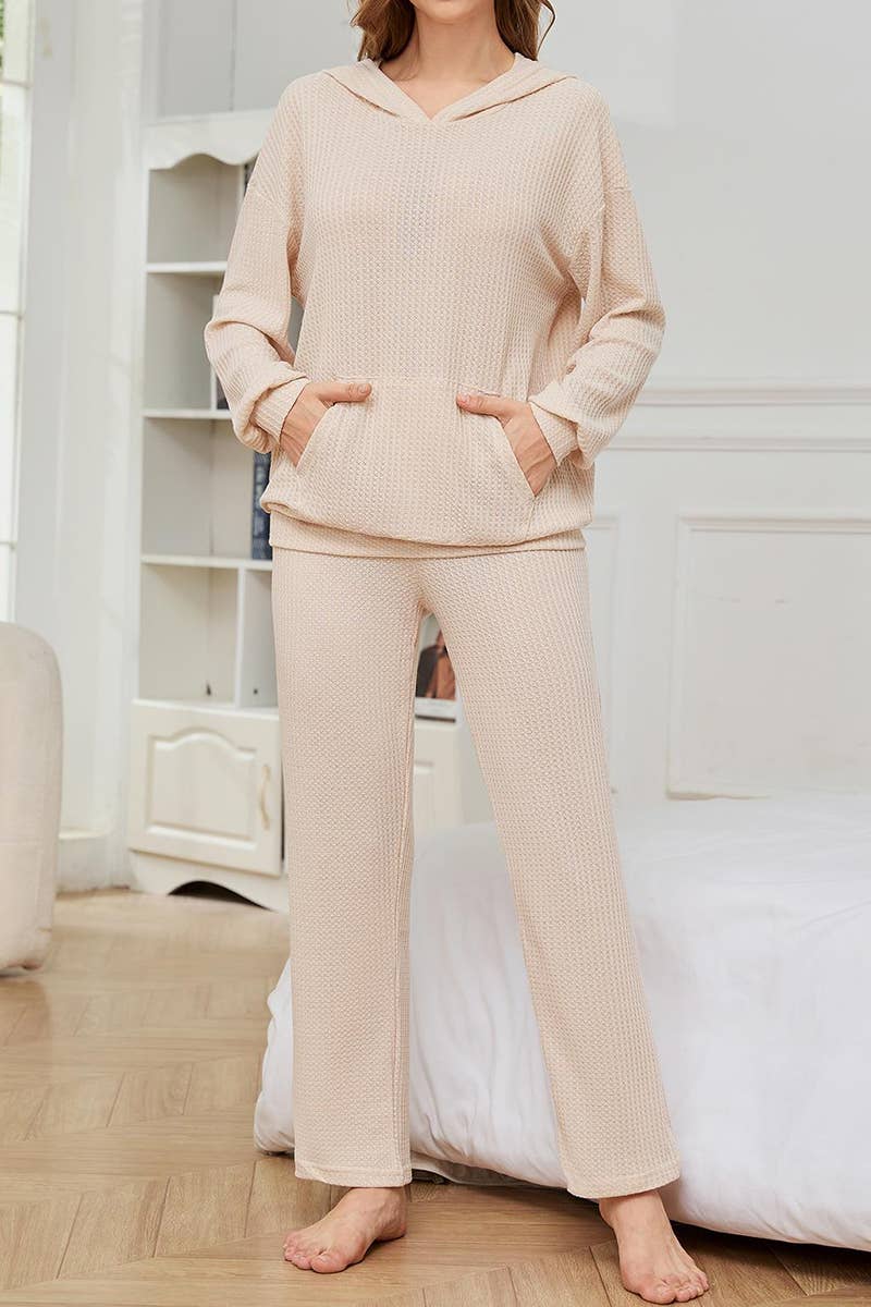WAFFLE TWO-PIECE LONG SLEEVED PANTS