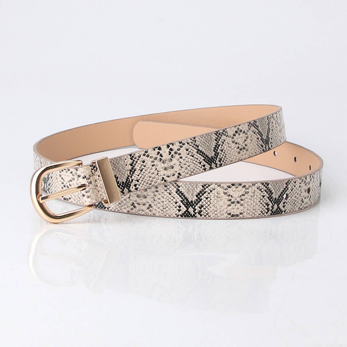 CWABE0937_SIMPLE DECORATIVE SNAKE PRINT BELT