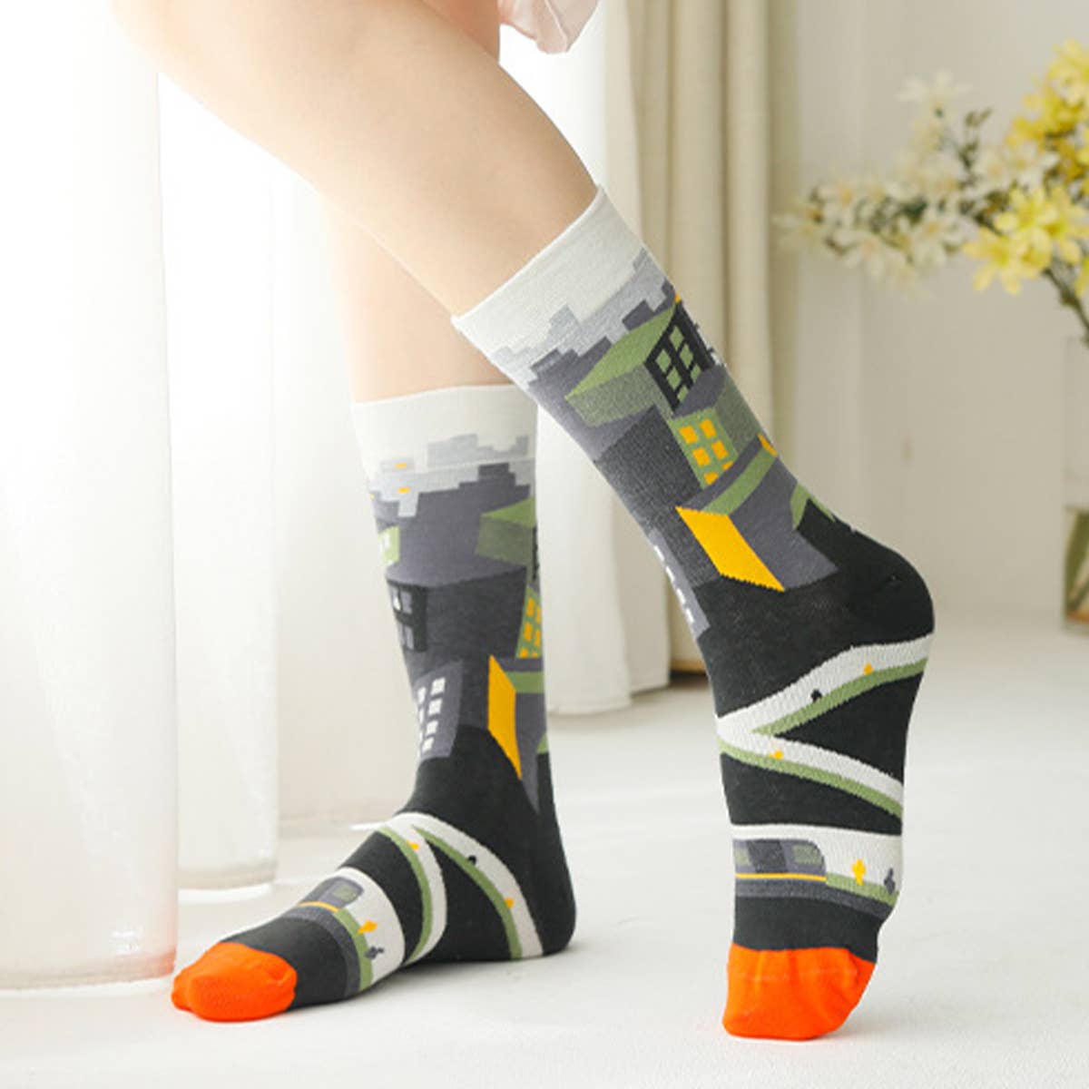 FUN SOCKS COLORFUL  PATTERNED ART SOCKS
