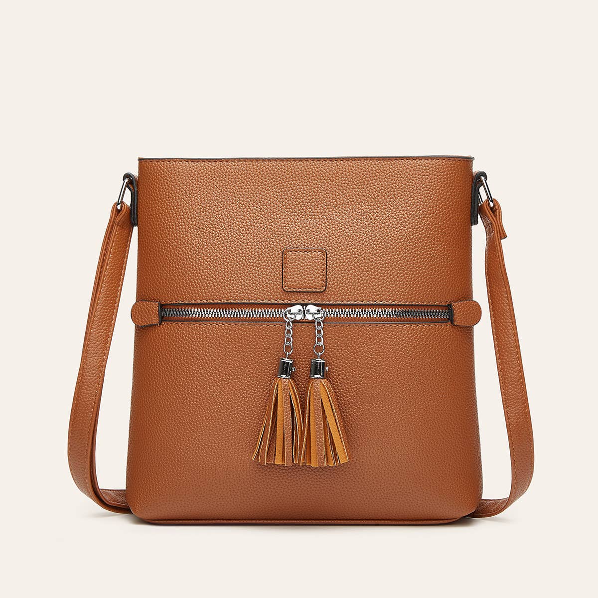 SIMPLE TASSEL LARGE CAPACITY SHOULDER BAG_CWAB2653