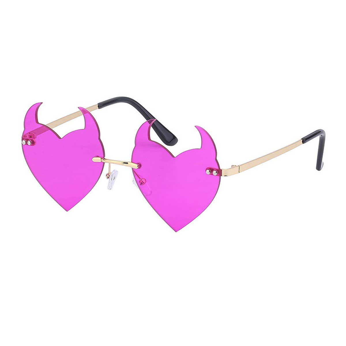 FASHIONABLE PERSONALITY DEVIL HORN LOVE SUNGLASSES
