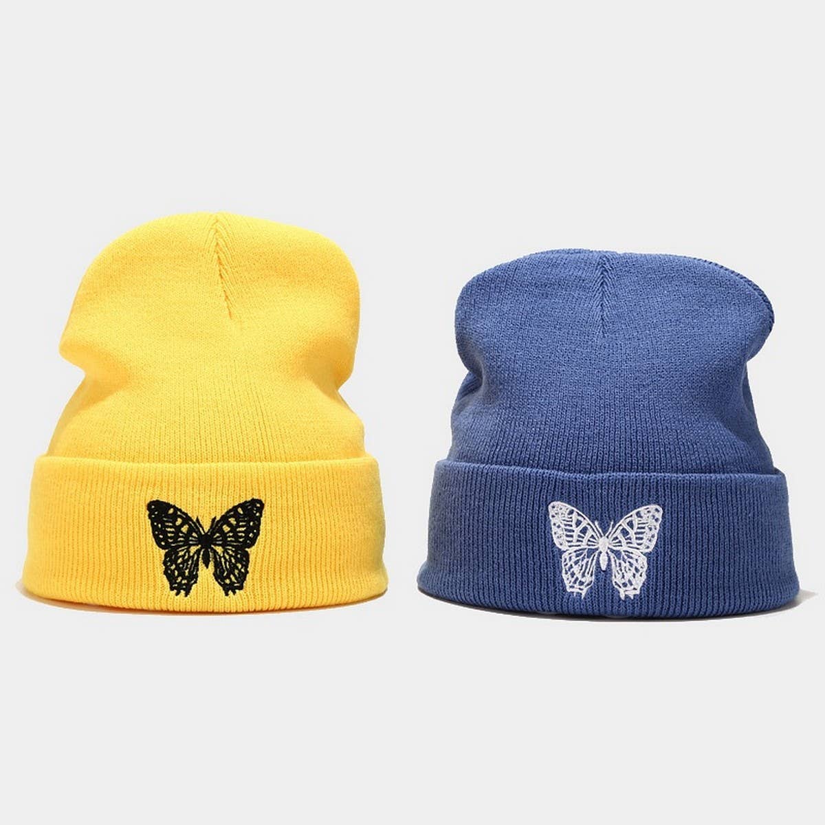 BUTTERFLY EMBROIDERY ALL-MATCH WARM KNITTED HAT_CWAH2132